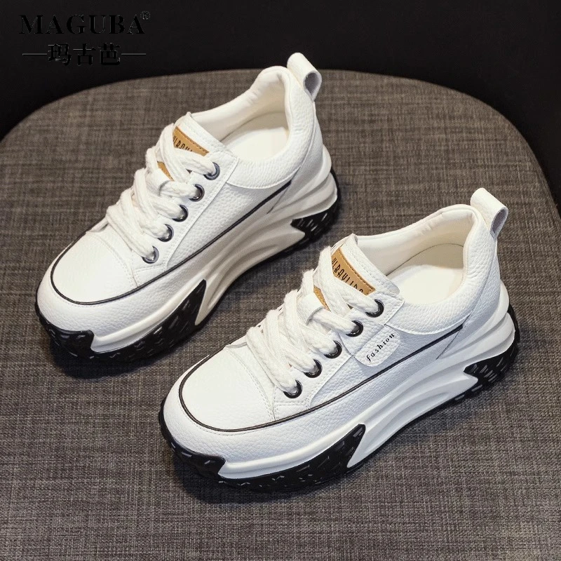 MAGUBA/玛古芭松糕厚底老爹鞋女春季款百搭轻便运动鞋休闲小白鞋