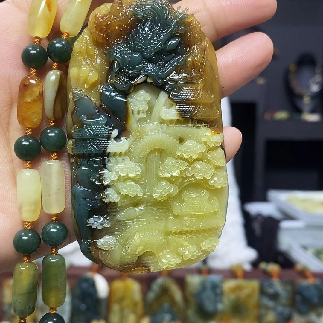 未镶嵌岫玉挂件吊坠项链ℒ****