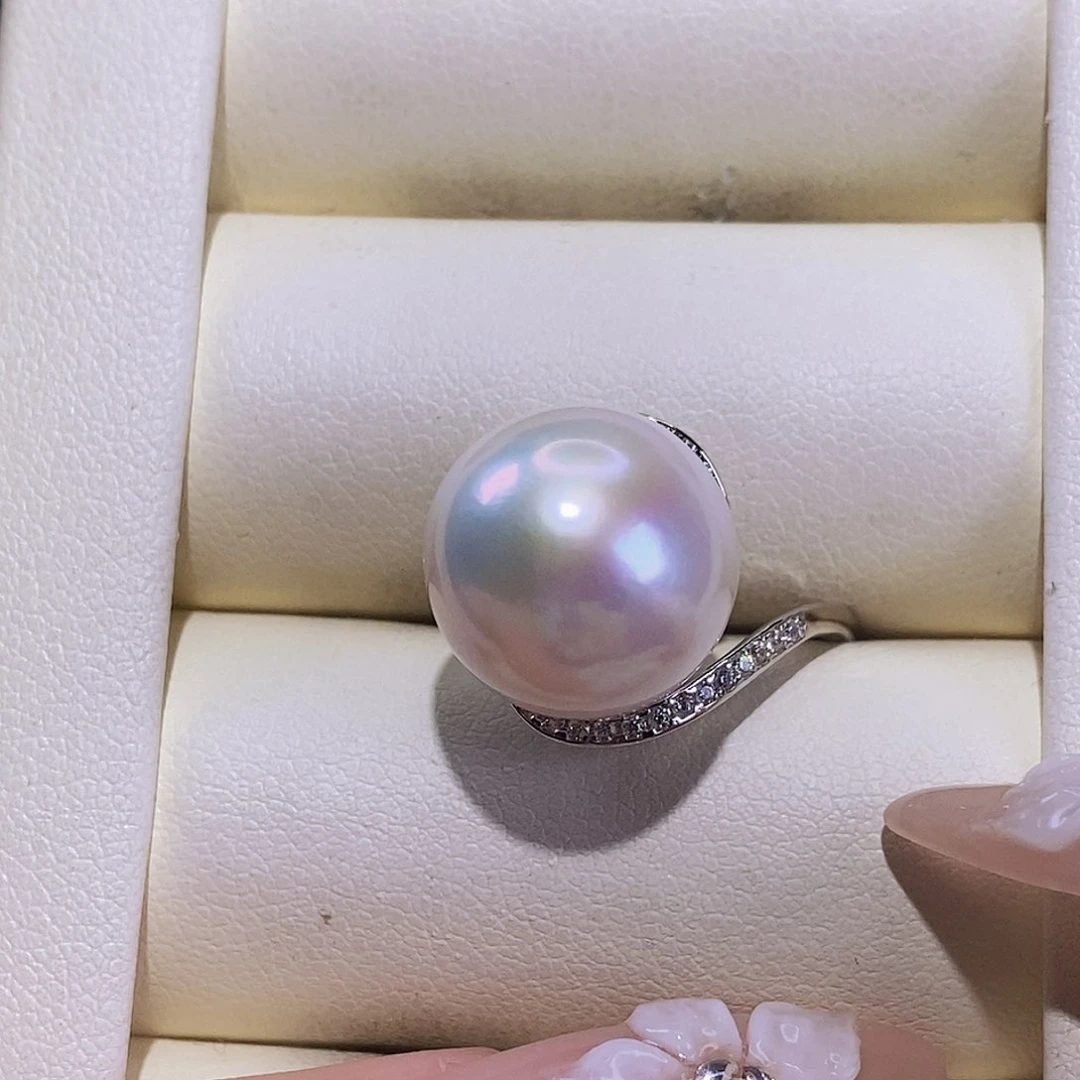 淡水珍珠戒指银S925镶嵌M**X