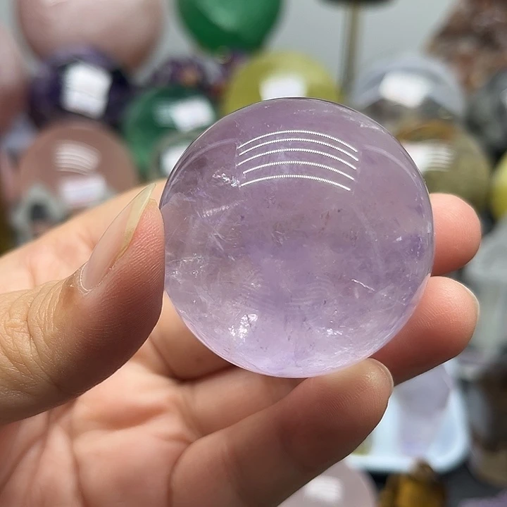 未镶嵌珠宝半成品水晶126克紫水晶球