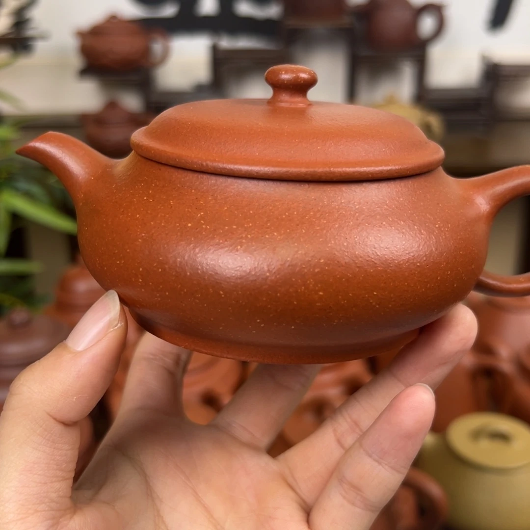 紫砂茶壶紫砂壶明炉壶红降坡220cc微瑕甘来兵