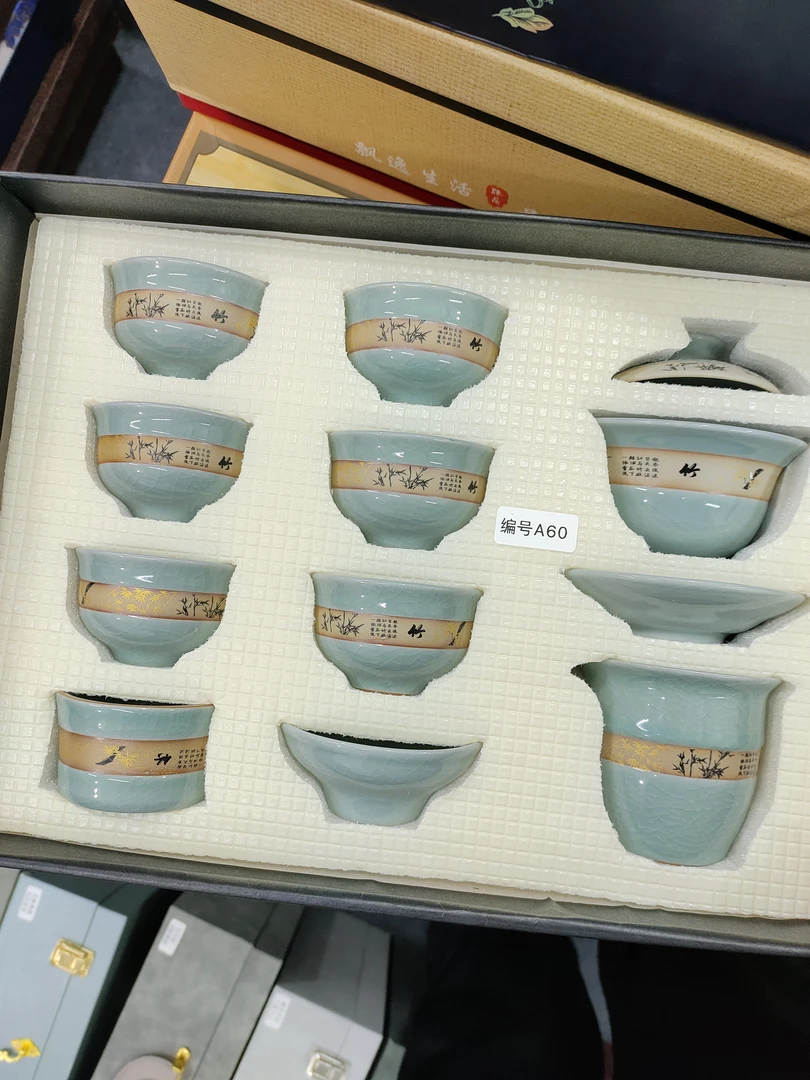 哥窑三才盖碗家用茶具不烫手泡茶杯60