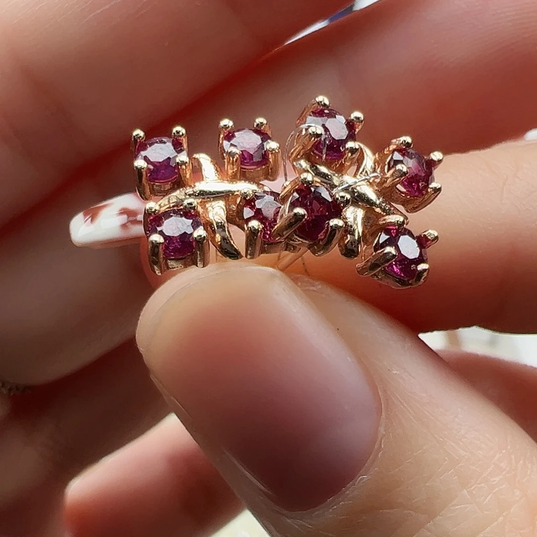 耳饰银S925镶嵌石榴石