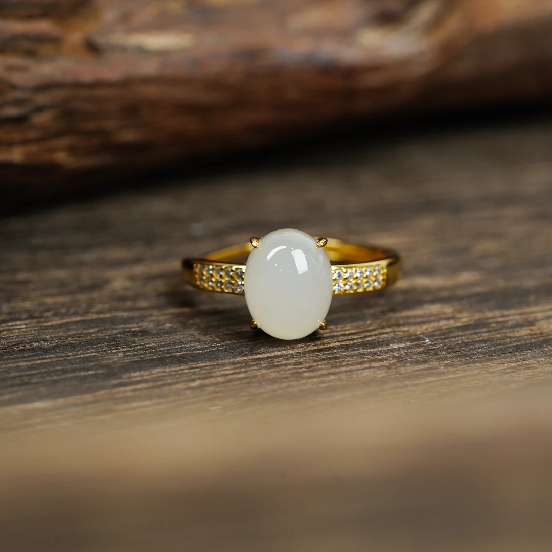 【小北好物】s925银和田玉戒指17QH220X208【多样性发一件】约7*9mm