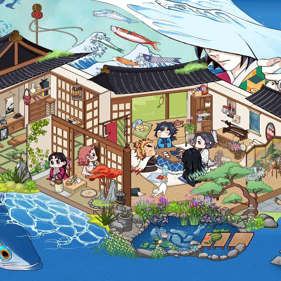 (舒里舒外第一弹)3D造景贴纸鬼灭二创特油