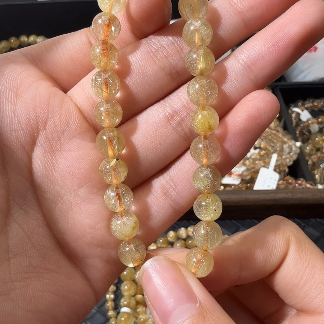 未镶嵌发晶手链天然金发晶