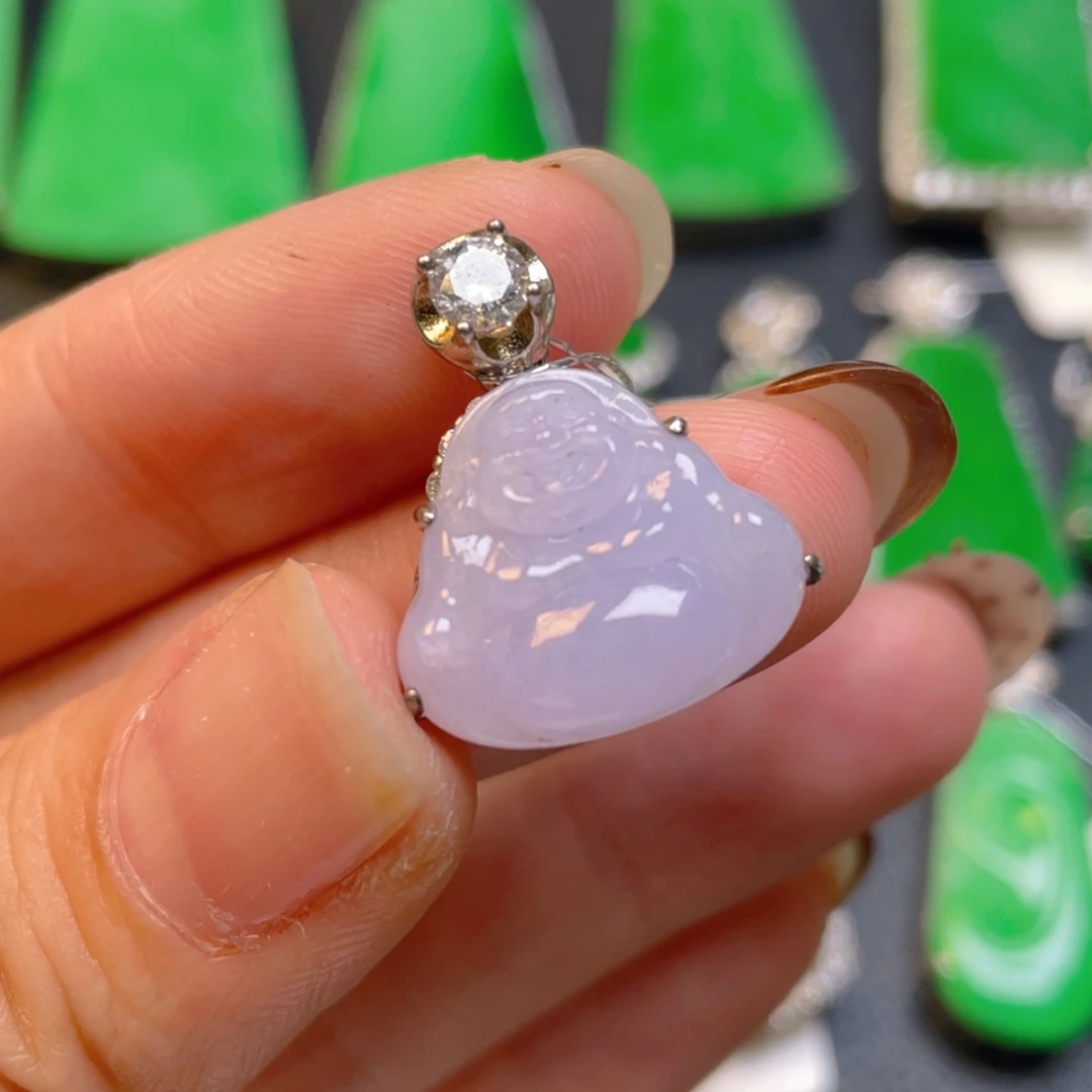 翡翠银S925镶嵌吊坠(不含链)