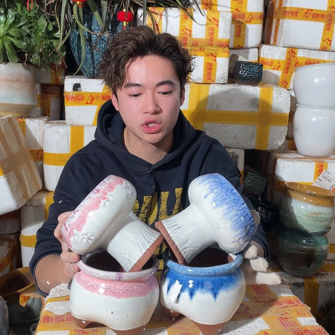 无铅玻璃宜兴紫砂花盆