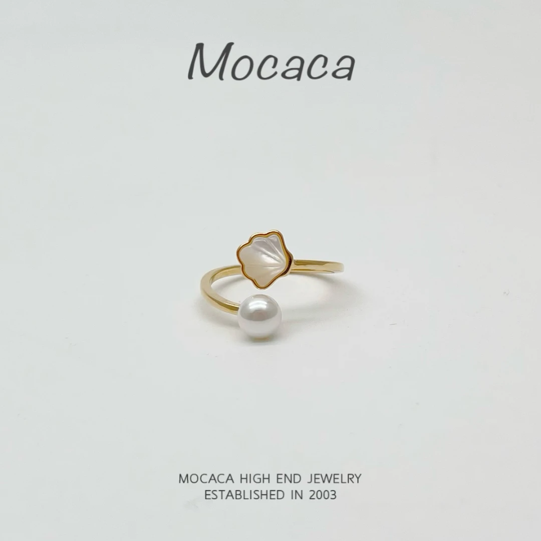 合金戒指 MOCACA 弧面贝壳扇形戒指 MAC112