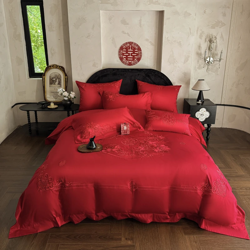 花好月圆·喜满花堂 高端轻奢全棉婚庆四件套