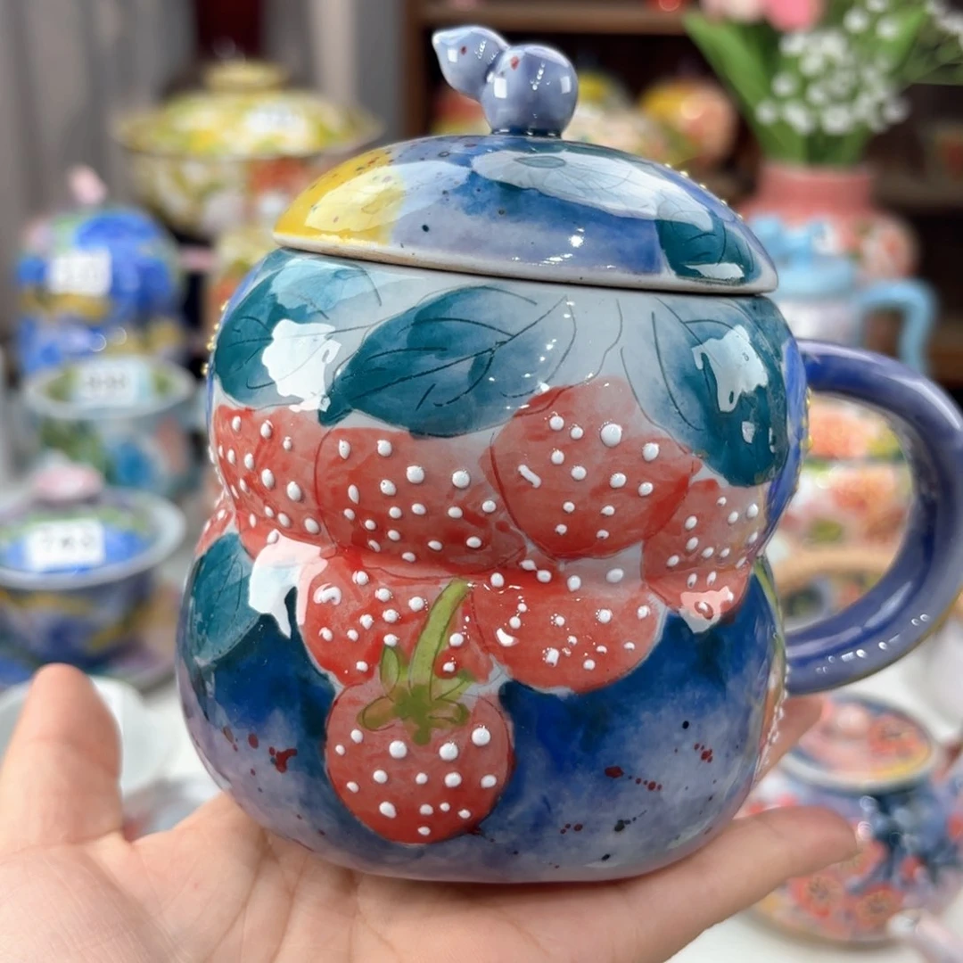 景德镇手绘高温釉下彩陶瓷茶具