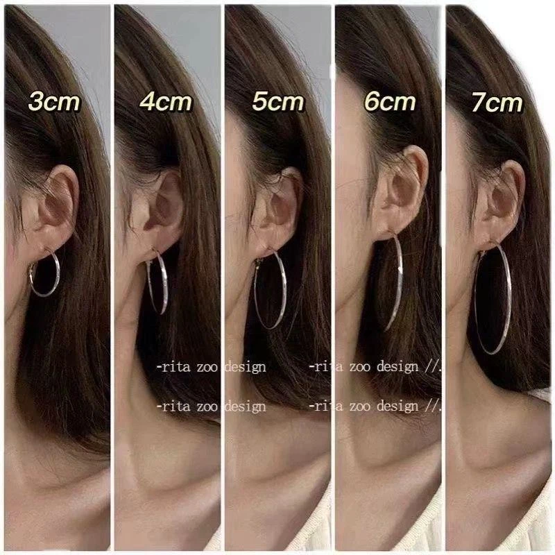 铜合金耳饰 复古千禧辣妹素圈耳环韩系百搭个性夸张耳饰耳针新款！
