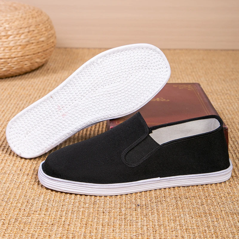 老北京布鞋男千层底牛筋底布鞋透气一脚蹬舒适软底军单黑布鞋男鞋