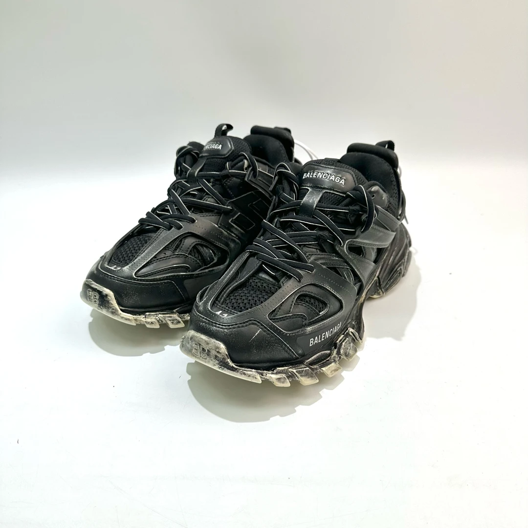 99新 Balenciaga/巴黎世家 41码 纯黑Track1.0老爹鞋 SY0498