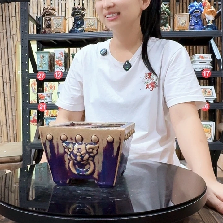 7094石湾瑕疵窑变随机外口15内深8