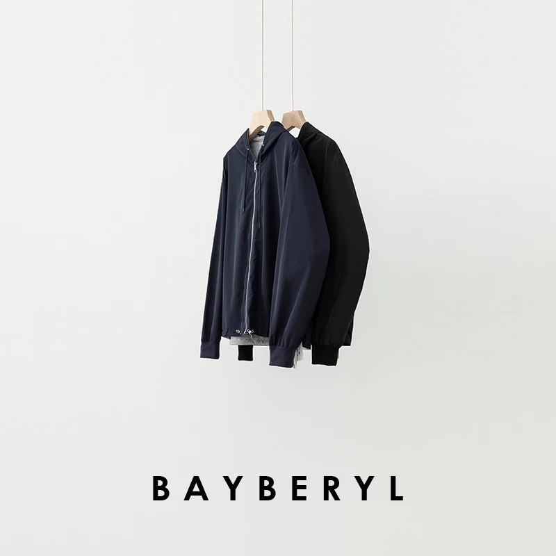 BAYBERYL老贝三角标两面穿百搭休闲秋时尚连帽外套MF5G0305-8/3