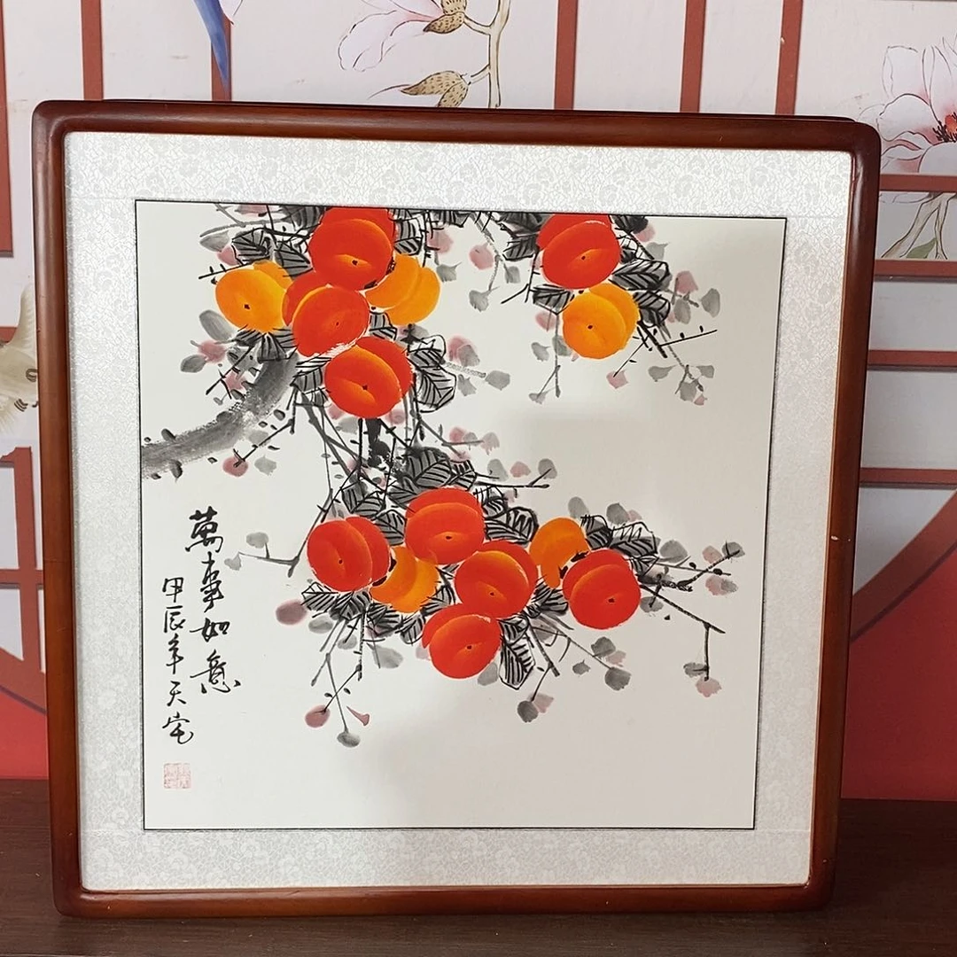 国画带框尺寸63✖️63带框包邮