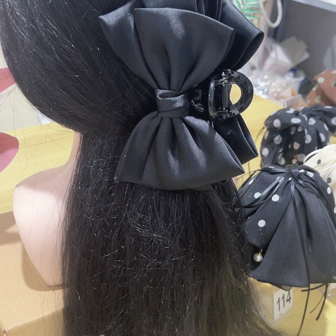 皮质铁合金蝴蝶结发夹