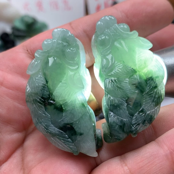 翡翠颈饰未镶嵌保真天然A货翡翠