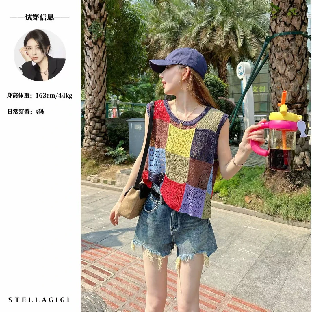 SG / 杨依姗 SS彩色立体镂空无袖针织背心T-20251201