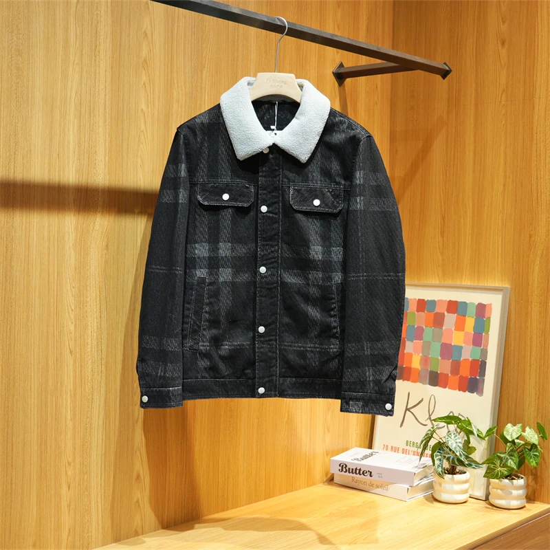 秋冬剪标款男士含绵羊毛时尚休闲翻领夹克百搭保暖工装棉衣4U177