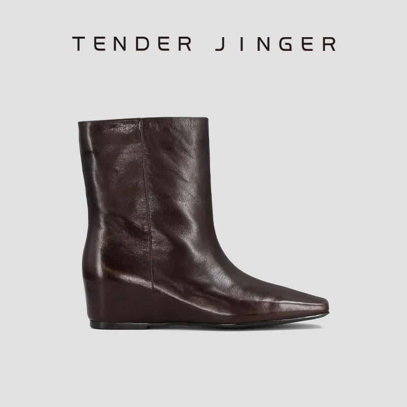 Tender Jinger2025新款羊皮内增高小短靴ZS1117