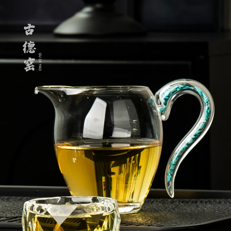2024新款公道杯绿松石加厚耐热玻璃高档分茶器泡茶茶具礼盒装5003