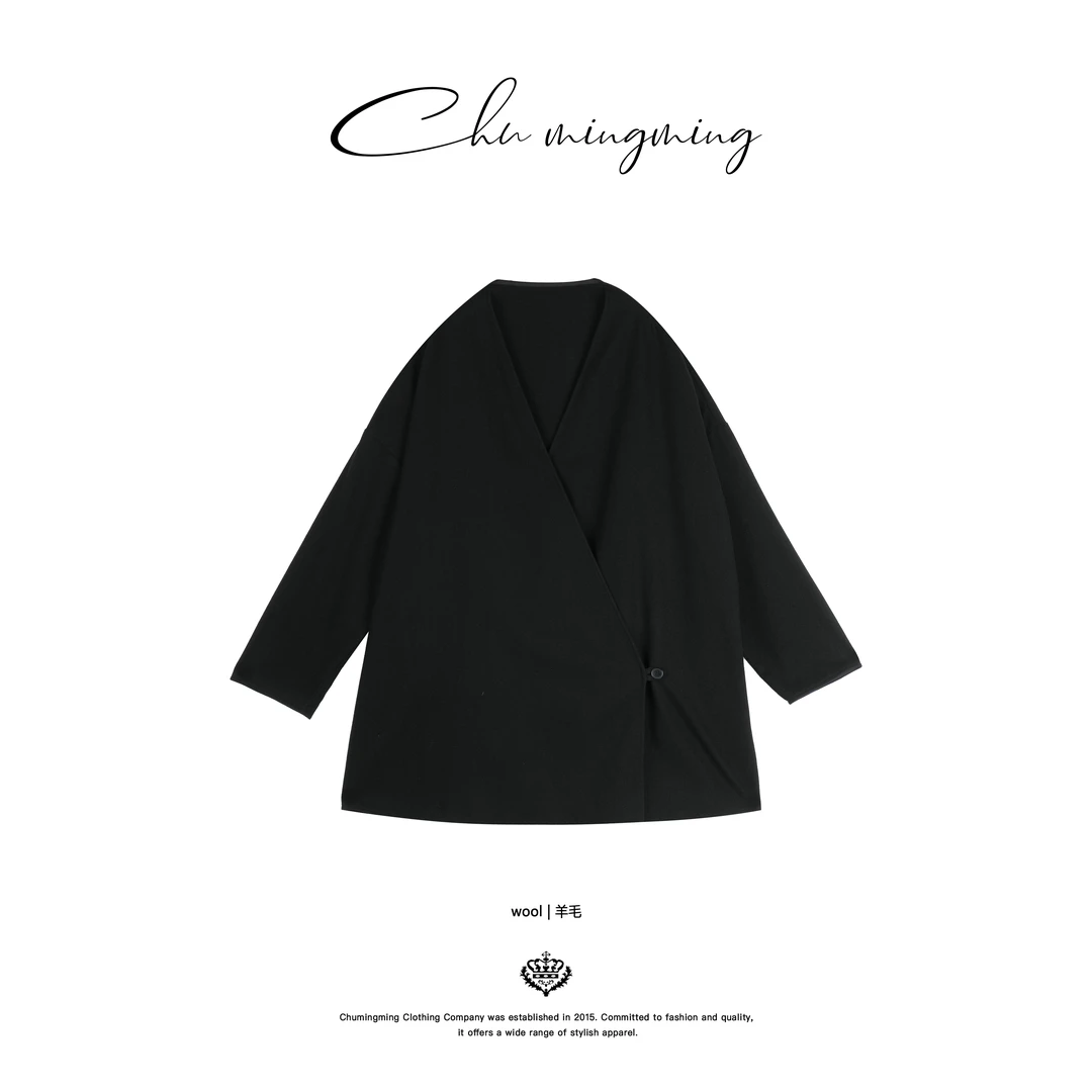 【CHU/2025SSNEW】《罗勒》丝羊毛斜挎外套SH2520