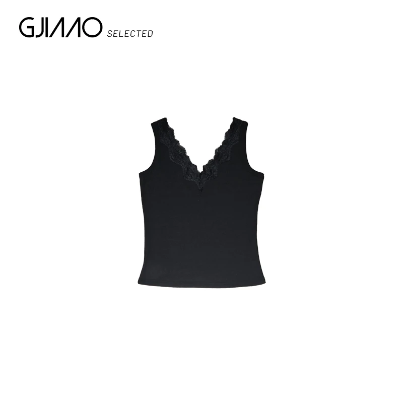 8807 前后V领蕾丝边吊带背心