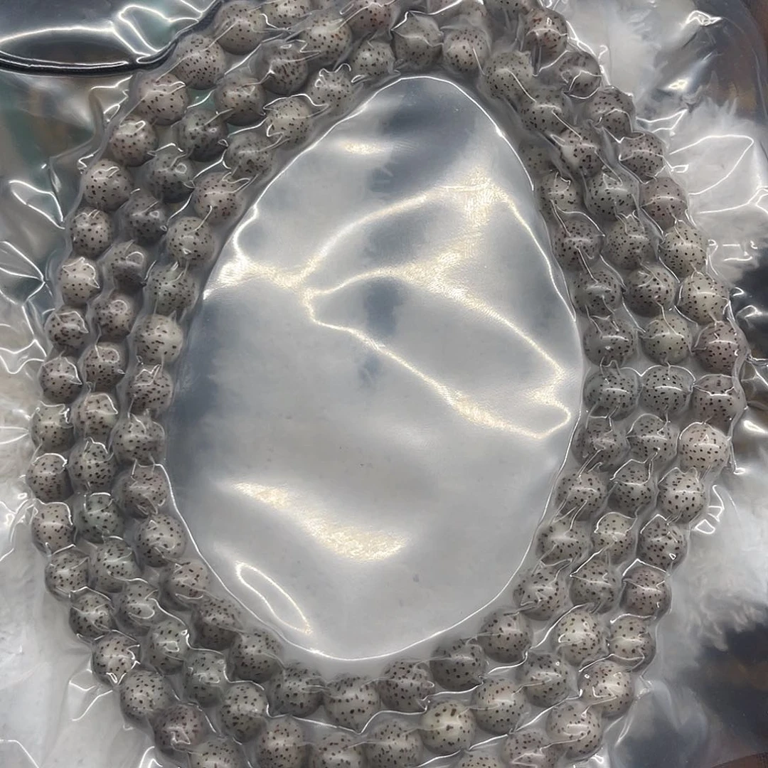 星月菩提吊坠石玉料糯冰灰圆珠长串