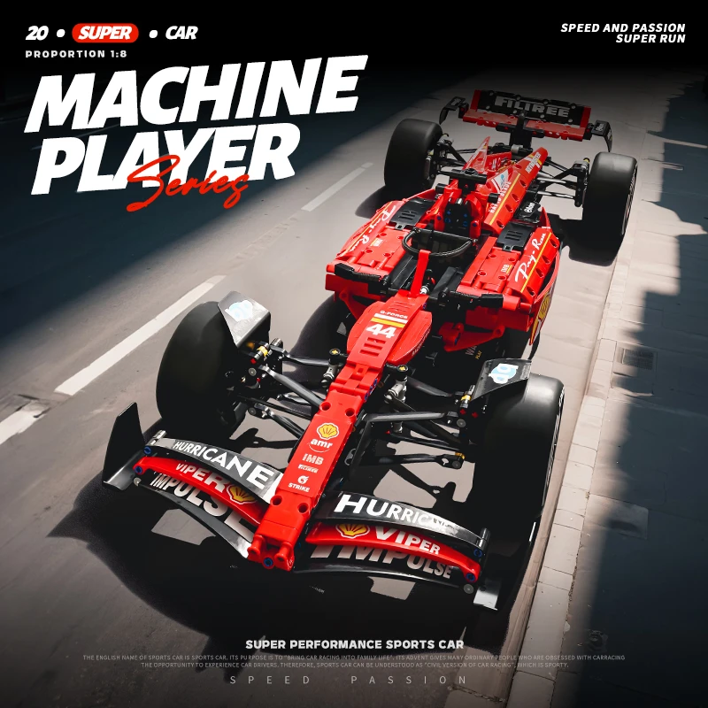 【1/8】法拉利F1方程式赛车积木拼装模型跑车汽车男孩玩具生日礼物