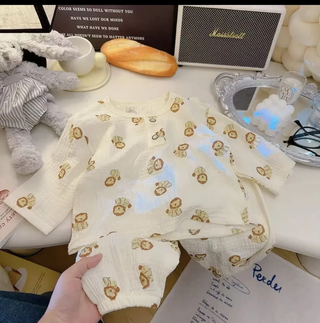 现货 no退换 儿童夏季棉纱睡衣家居服