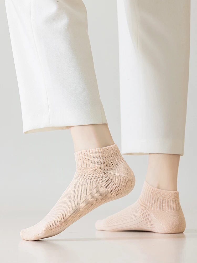 丸小芝女士夏季薄款防臭白色袜子小香风抽绳旅游备中筒袜
