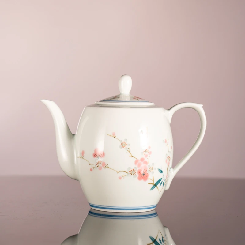 古窑圣火翠竹红梅玲珑红旗茶壶
