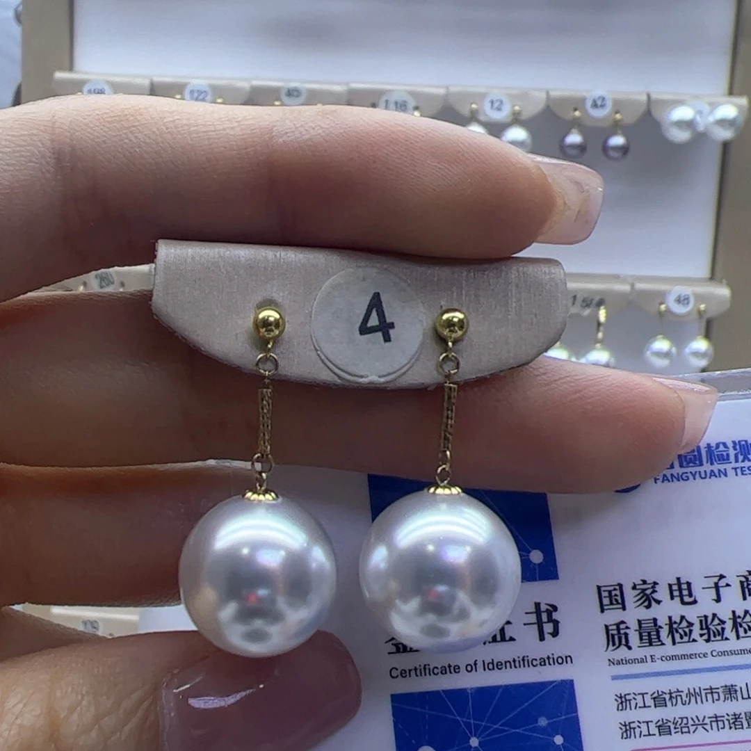 淡水珍珠耳饰18K金镶嵌