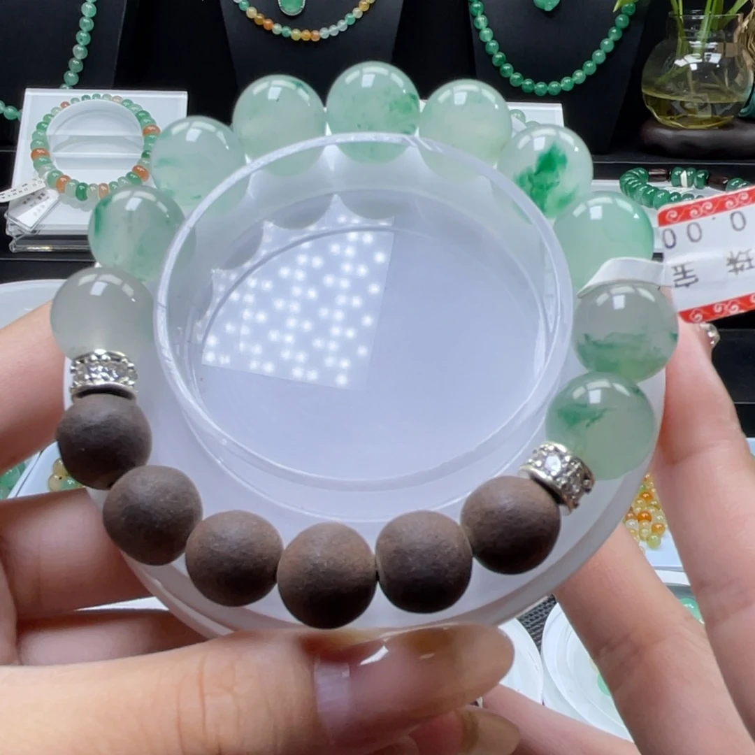 合金手串石英质玉（非洲翠）