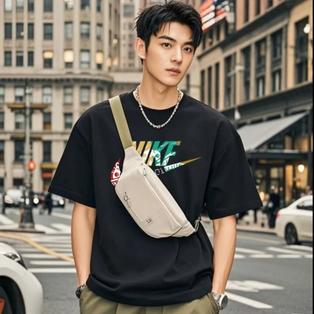 【93】潮流圆领T恤男女同款情侣装纯棉夏季T恤休闲宽松印花11224