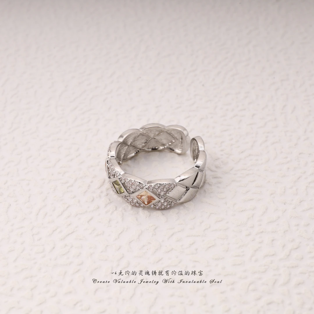 铜合金锆石戒指 【Lisa Nik】美·重工镶嵌氛围感戒指 LSK-C-31417