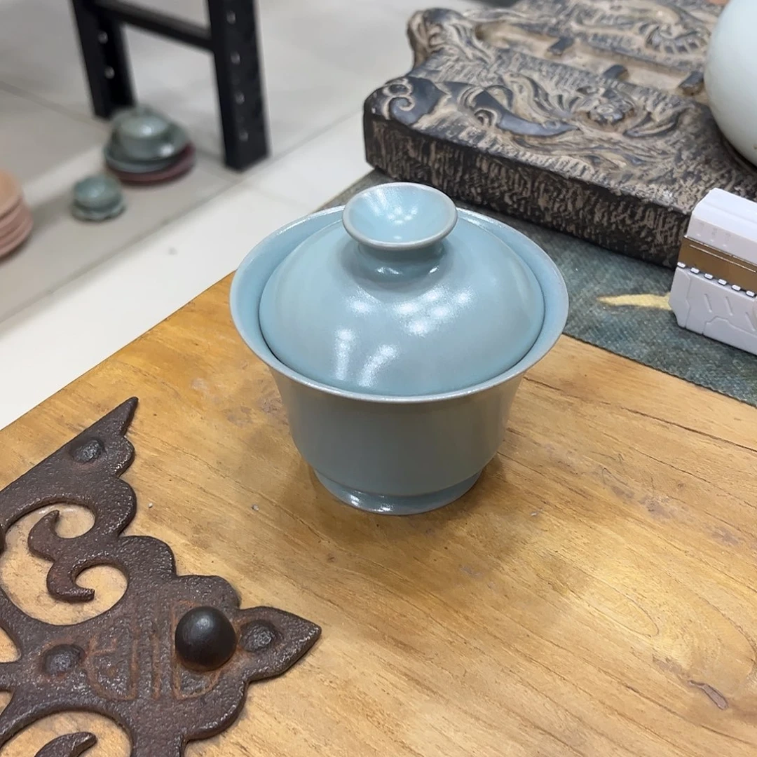 瓷盖碗仿古釉马蹄两才盖碗一级