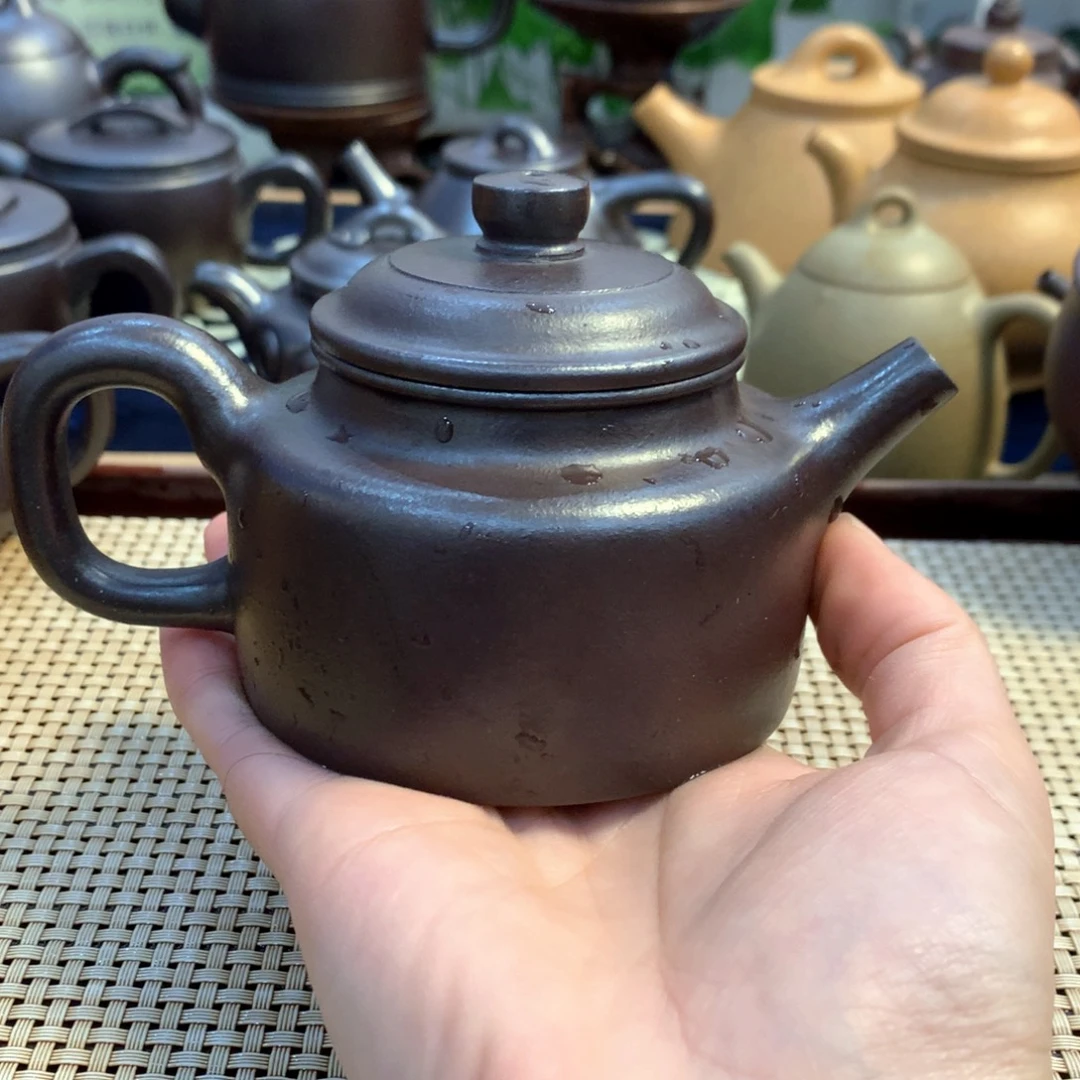汤***圆茶壶紫砂宜兴原矿石红160cc