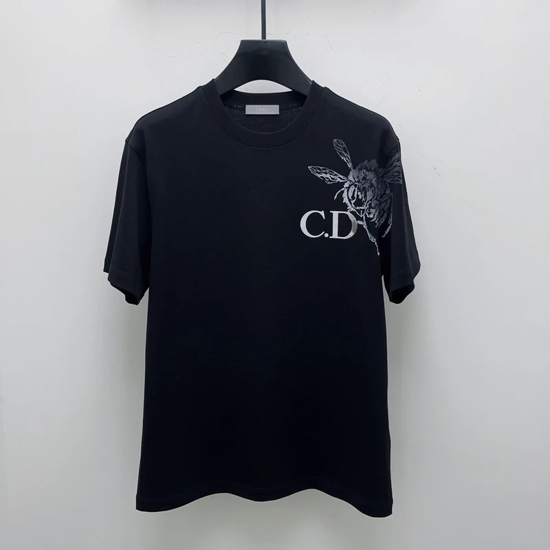 C.Dioc男士春夏新款小蜜蜂经典短袖圆领T恤