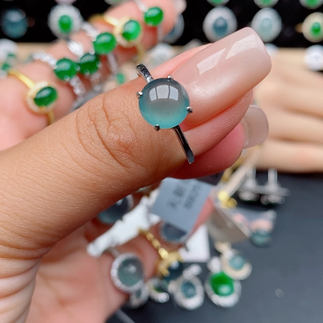 银S925镶嵌戒指翡翠