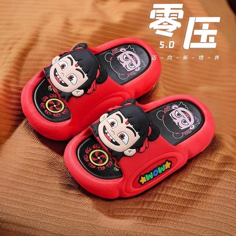 洗澡2025新款家居室内哪吒拖鞋儿童男童亲子卡通防滑外穿夏季
