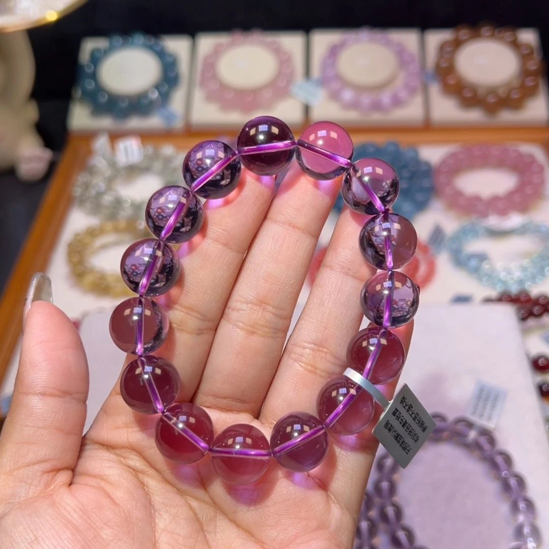 水晶手串未镶嵌小*几殿堂级净体紫水晶14.3m m