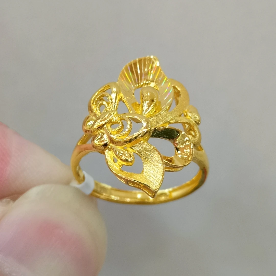 足金999黄金戒指实心活口凤尾蝴蝶结正品纯黄金女式新款百搭4.30