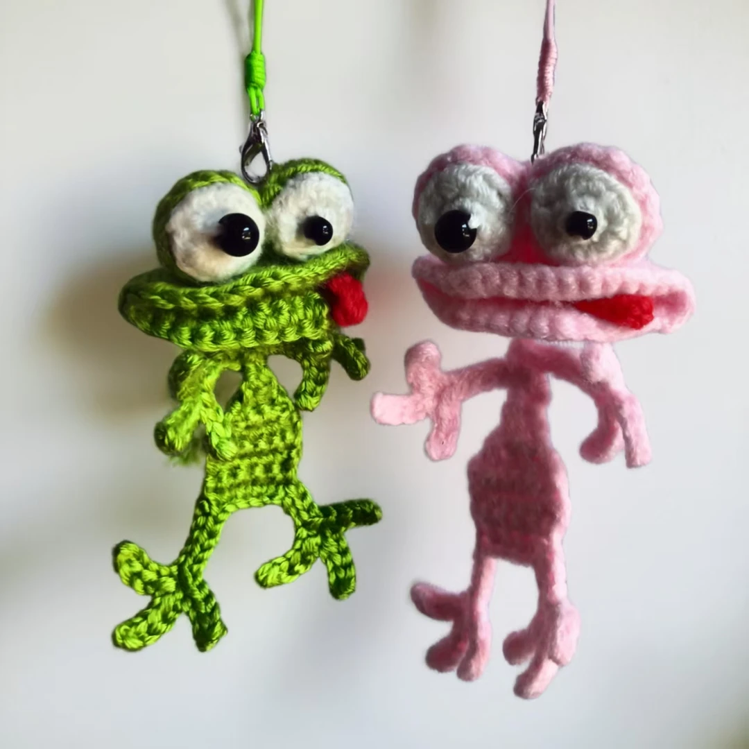 小丑青蛙手工钥匙扣小丑青蛙挂件书签丑萌送可爱治愈小物件最新款