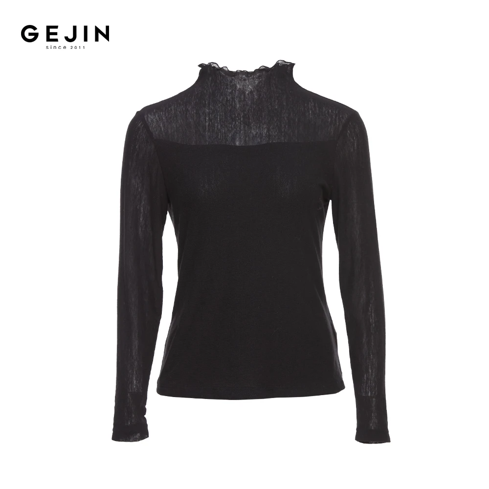 GEJIN/秋冬半高领云柔珠点针织打底9412522545