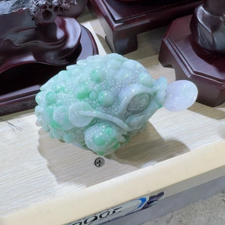 翡翠摆件未镶嵌杨**?招财进宝