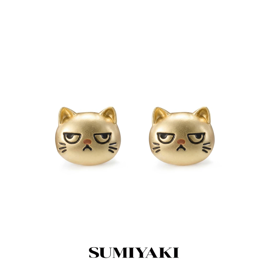 铜合金耳饰 SUMIYAKI 傲娇猫咪耳环 小众设计师圣诞礼物