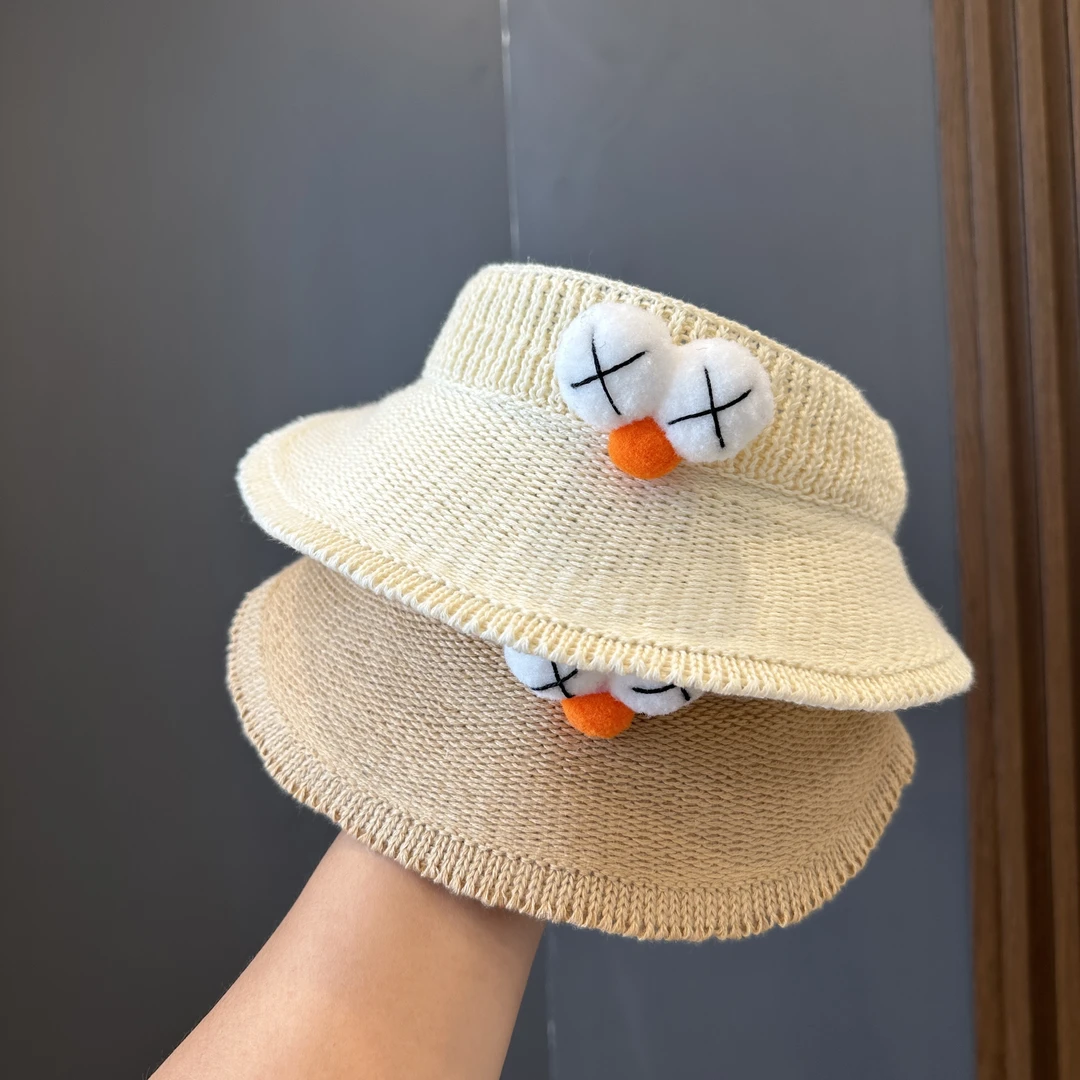儿童帽子夏季遮阳帽太阳帽渔夫帽草帽针织百搭宝宝夏天沙滩盆帽潮
